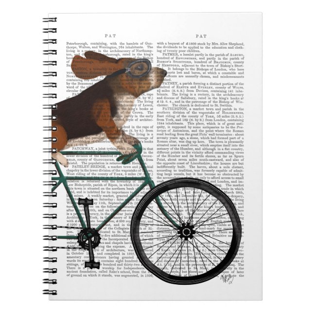 Basset Hound på cykel Anteckningsbok (Framsidan)