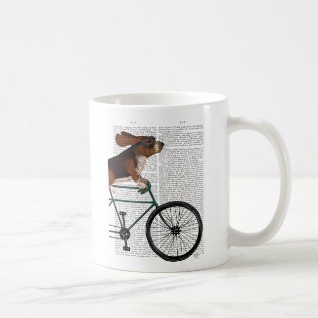 Basset Hound på cykel Kaffemugg (Höger)