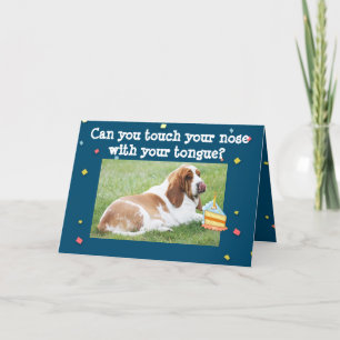 Basset Hound på det praktiska födelsedagskortet me Kort