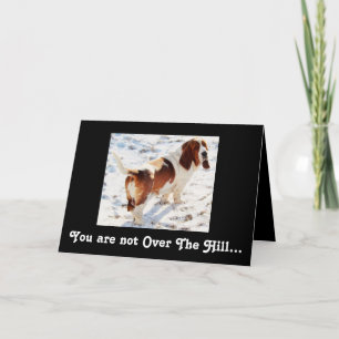 Basset Hound på födelsedagskortet "Över Backe" Kort