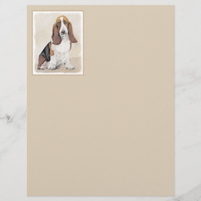 Basset Hound Painting - Cute Original Hund Art (Framsida)