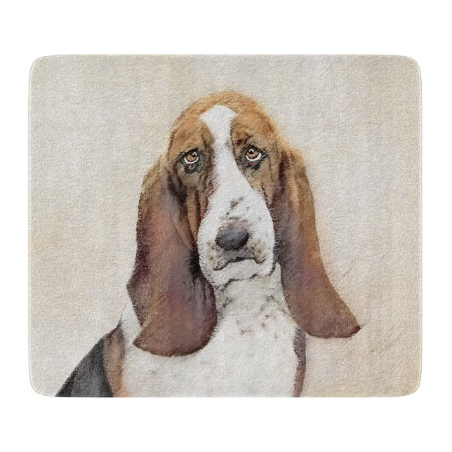 Basset Hound Painting - Cute Original Hund Art (Framsidan)