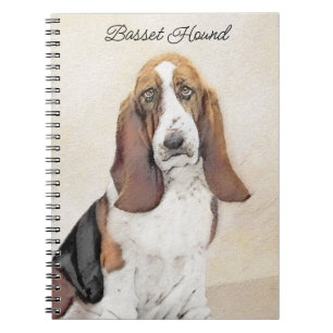 Basset Hound Painting - Cute Original Hund Art Anteckningsbok