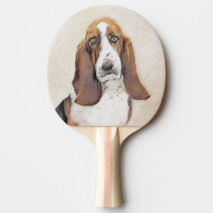 Basset Hound Painting - Cute Original Hund Art Pingisracket