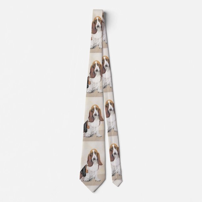 Basset Hound Painting - Cute Original Hund Art Slips (Framsida)