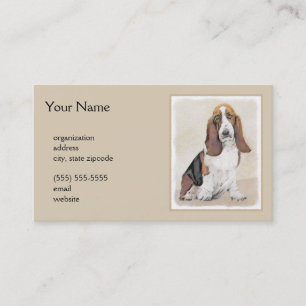 Basset Hound Painting - Cute Original Hund Art Visitkort