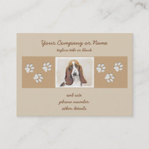 Basset Hound Painting - Cute Original Hund Art Visitkort