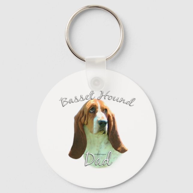 Basset Hound Pappa 2 Nyckelring (Framsida)