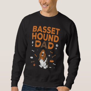 Basset Hound Pappa Funny Basset Hound Far Owner D Lång Ärmad Tröja