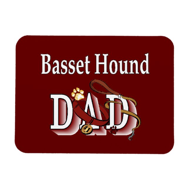 Basset Hound Pappa Magnet (Horisontell)