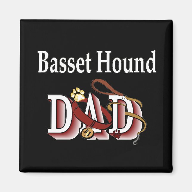 basset hound pappa Magnet (Framsidan)