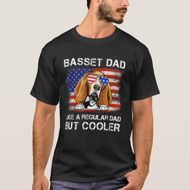 Basset Hound Pappa som ett vanligt Pappa men kylar T Shirt (Framsida)