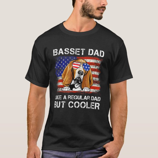 Basset Hound Pappa som ett vanligt Pappa men kylar T Shirt (Framsida)