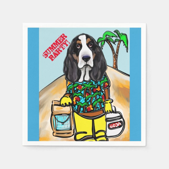 BASSET HOUND PAPPERSSERVETT (Framsidan)