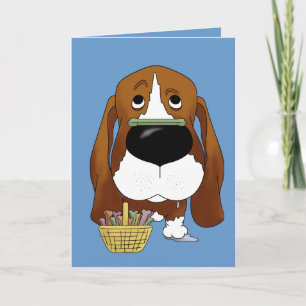 Basset Hound - Påsk Bone Hunt, vem? Helgkort