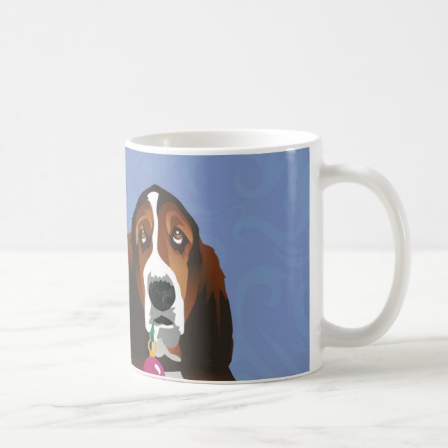 Basset Hound Peace Kärlek Joy juldesign Kaffemugg (Höger)