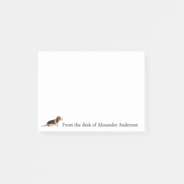 Basset Hound Personalize Post-it Block (Framsida)