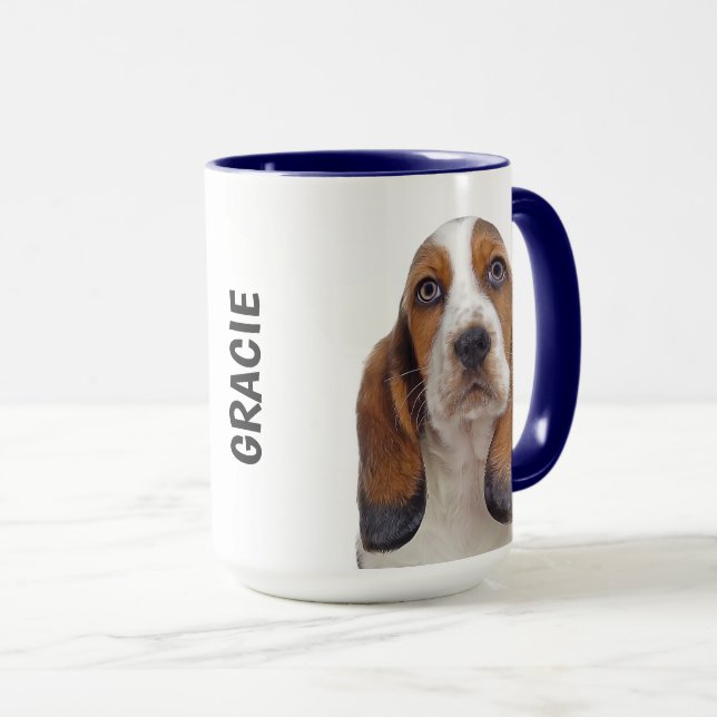 Basset Hound Personlig mugg (Framsida höger)