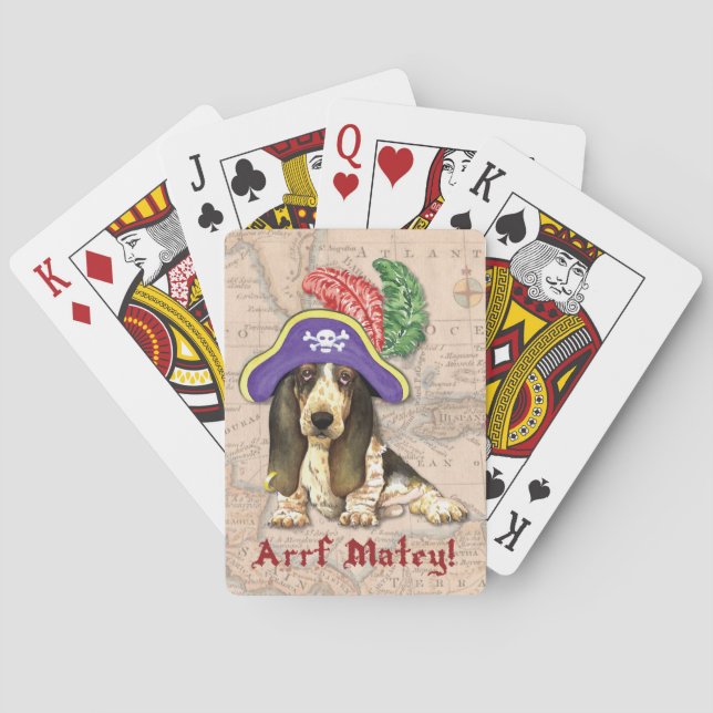 Basset Hound Pirat Casinokort (Baksidan)