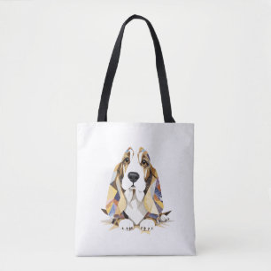 Basset Hound Play Adsible Roligt Animal Colorful Tygkasse