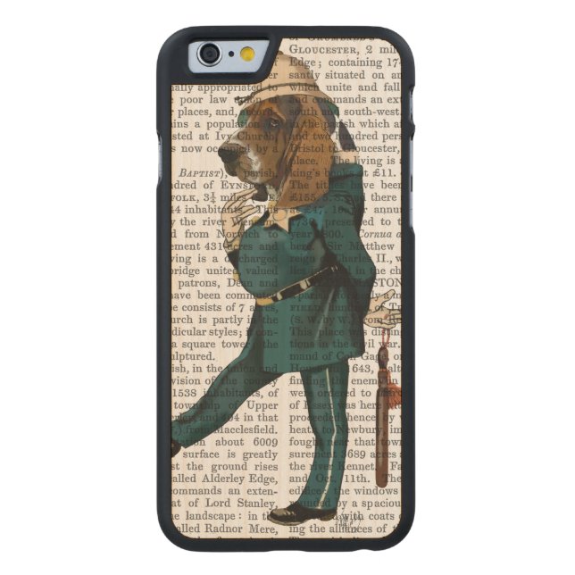 Basset Hound Policeman Carved Wood iPhone Skal (Baksidan)
