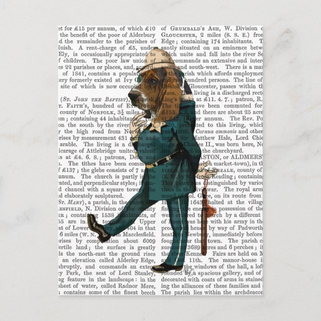 Basset Hound Policeman Vykort (Framsida)
