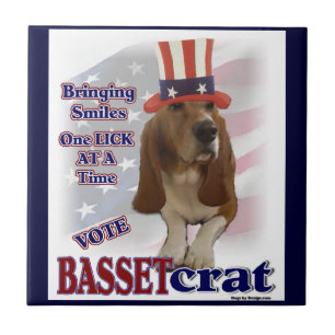 Basset Hound Politiskt humor Kakelplatta