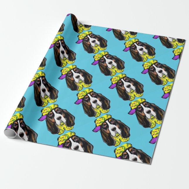 Basset Hound Presentpapper (Utrullad)