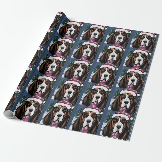 BASSET HOUND  PRESENTPAPPER (Utrullad)