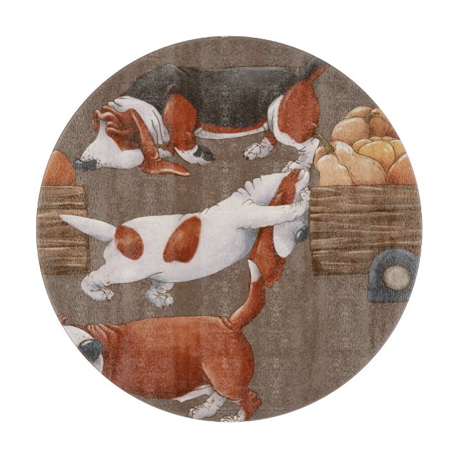 Basset Hound Pumpkin Harvest Mönster (Framsidan)