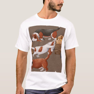 Basset Hound Pumpkin Harvest Mönster T Shirt