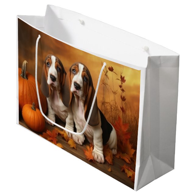 Basset Hound Puppy Autumn Delight Pumpkin (Framsidan Vinklad)