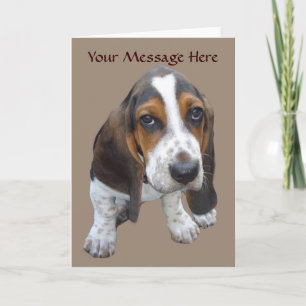 Basset Hound Puppy-hälsningskort Helgkort