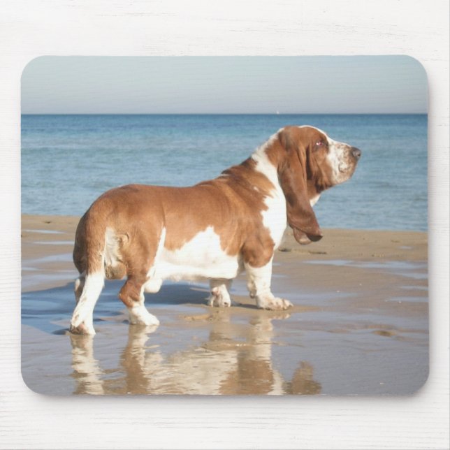 Basset Hound Puppy Hund Computer Mousepad Musmatta (Framsidan)