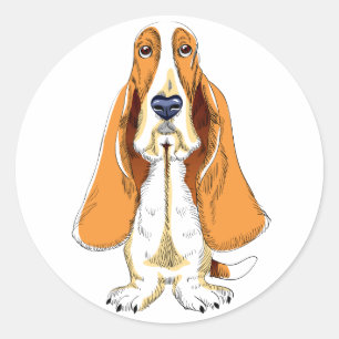 Basset Hound Puppy Hund-etikett / etikett