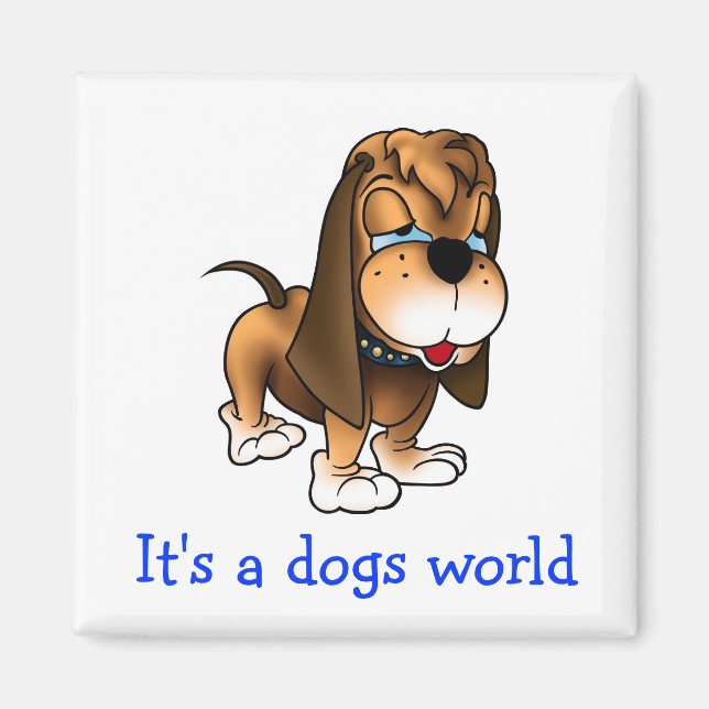 Basset Hound Puppy Hund Fridge Magnet (Framsidan)