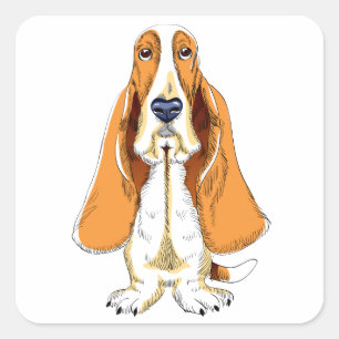 Basset Hound Puppy Hund Sticker / Etikett