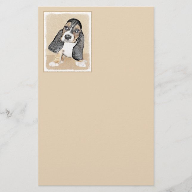 Basset Hound Puppy Painting - Original Hund Art (Framsida)