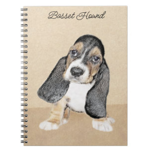 Basset Hound Puppy Painting - Original Hund Art Anteckningsbok