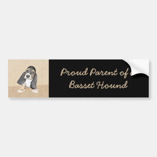 Basset Hound Puppy Painting - Original Hund Art Bildekal