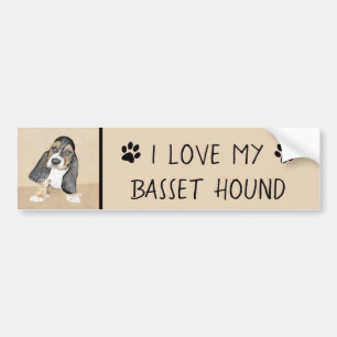 Basset Hound Puppy Painting - Original Hund Art Bildekal