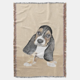 Basset Hound Puppy Painting - Original Hund Art Filt