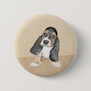 Basset Hound Puppy Painting - Original Hund Art Knapp