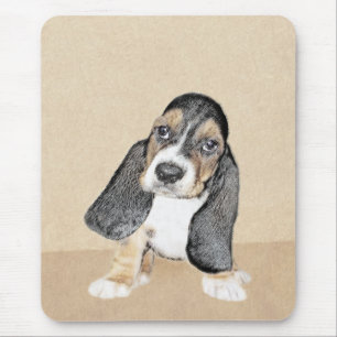 Basset Hound Puppy Painting - Original Hund Art Musmatta