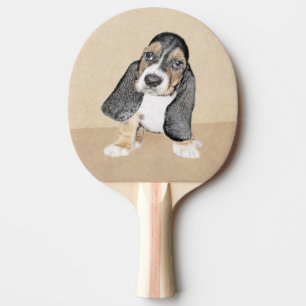 Basset Hound Puppy Painting - Original Hund Art Pingisracket