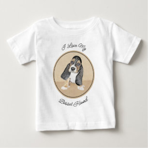 Basset Hound Puppy Painting - Original Hund Art T Shirt