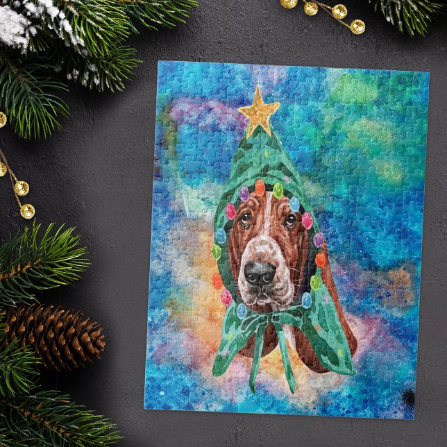 Basset Hound Ras Hund Jul Pussel (Skapare uppladdad)