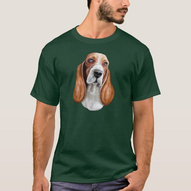 Basset Hound Red & White Tee (Framsida)