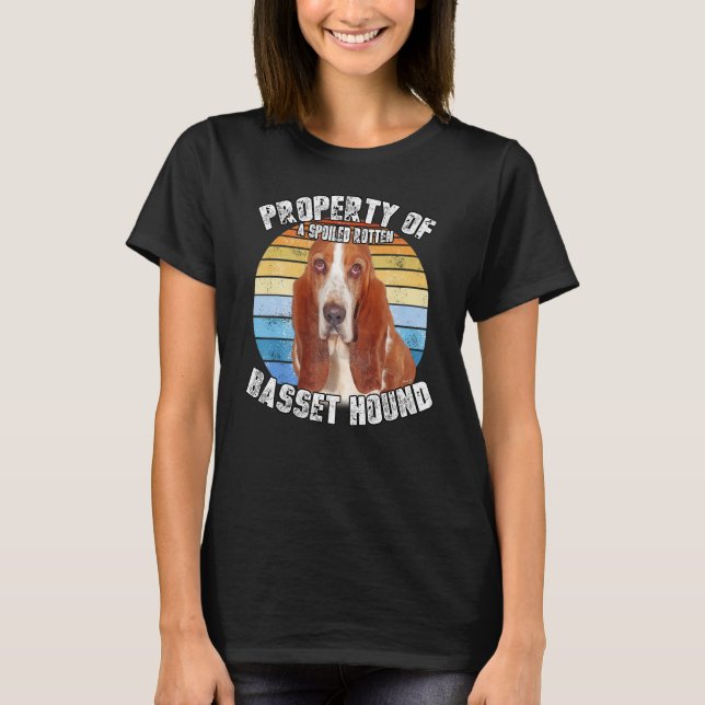 Basset Hound Retro Property Of T Shirt (Framsida)