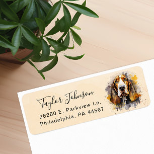 Basset Hound Returadressetikett Returadress Etikett